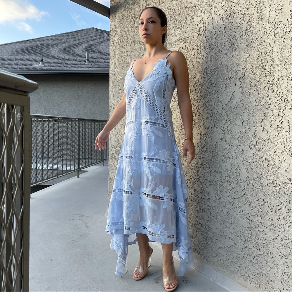 Self-Portrait Floral Embroidered MIDI